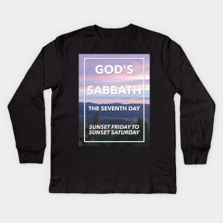 God's Sabbath The Seventh Day Kids Long Sleeve T-Shirt